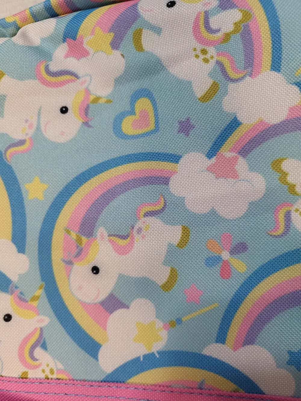 Kids Unicorn Print Backpack - Pink & Light Blue